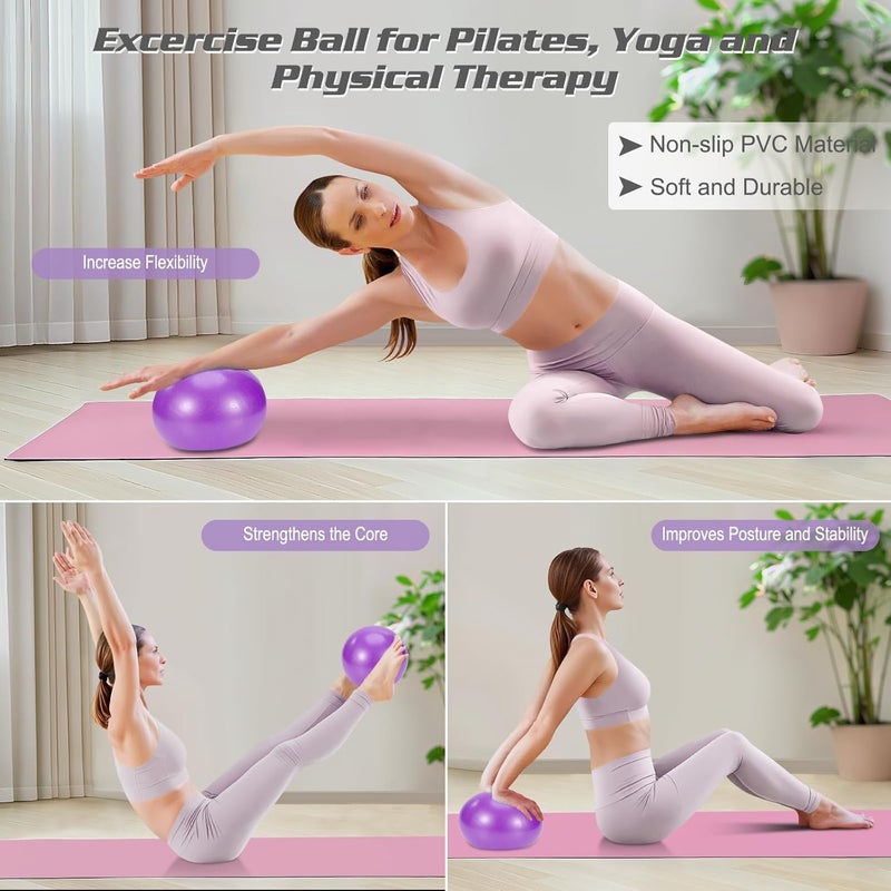 Muuruu Pilates Essentials Kit for Home Women, Ring and Ball Set, Pilates Equipment for Workouts, 3 Resistance Bands, Grip Socks, 14 Inch Magic Circle, Mini Exercise Ball, Great Exercise Equipment - Image 5